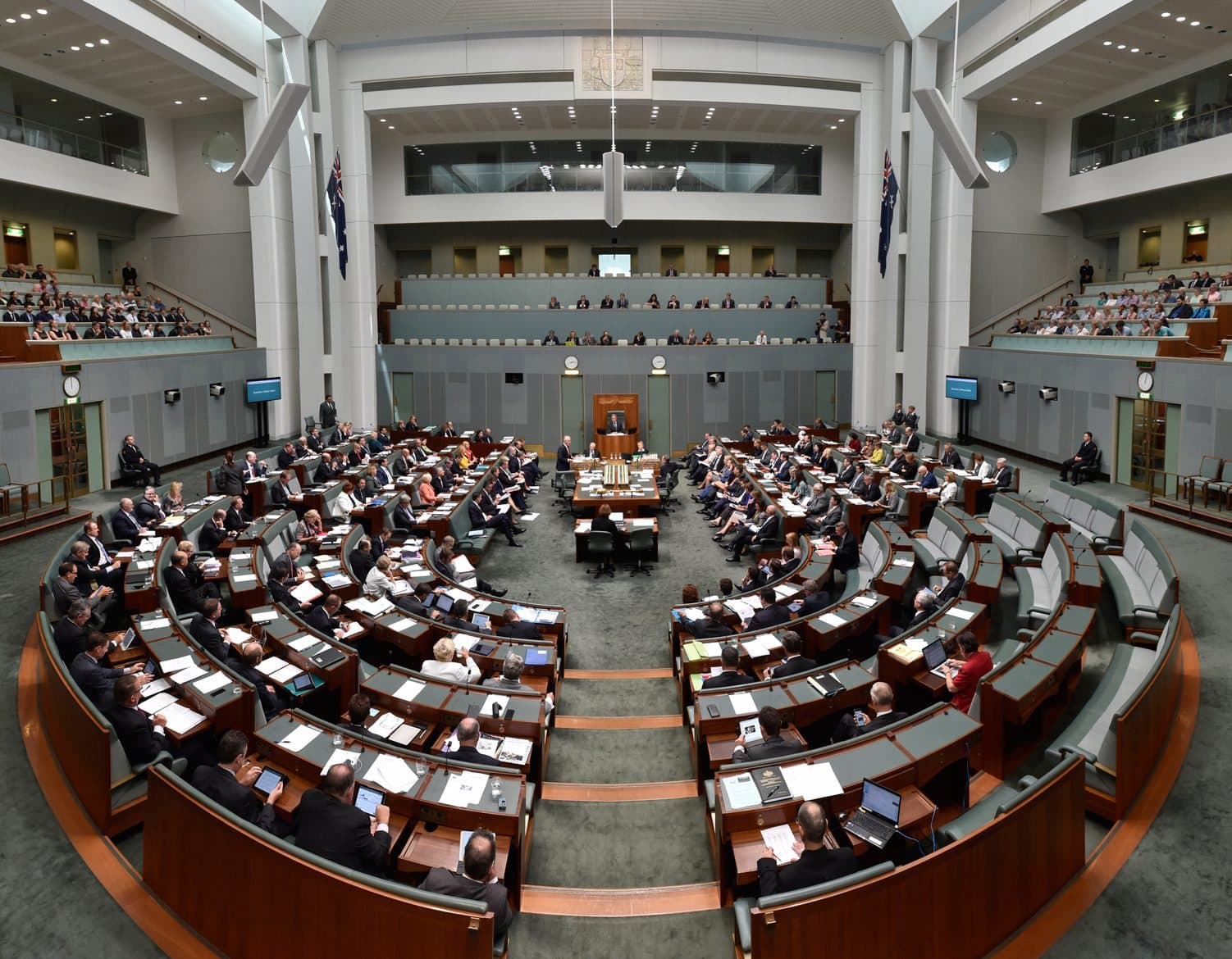 The Australian House of Representatives chamber in session
